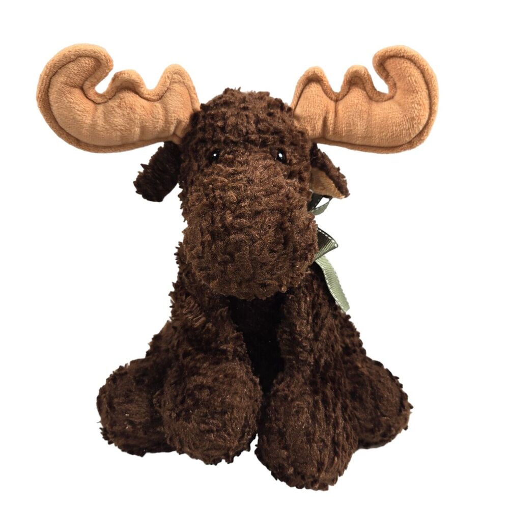 Mary Meyer Plush Flip‎ Flops Moose Reindeer Beanie Green Gingham Bow 12"